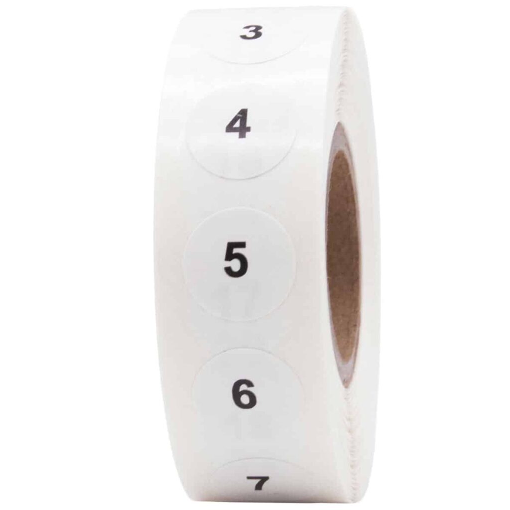 Consecutive Number 1 - 1000 1/2" Round Stickers - InStock Labels