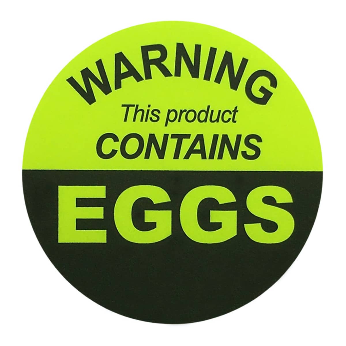 This Product Contains Eggs Allergy Warning Labels