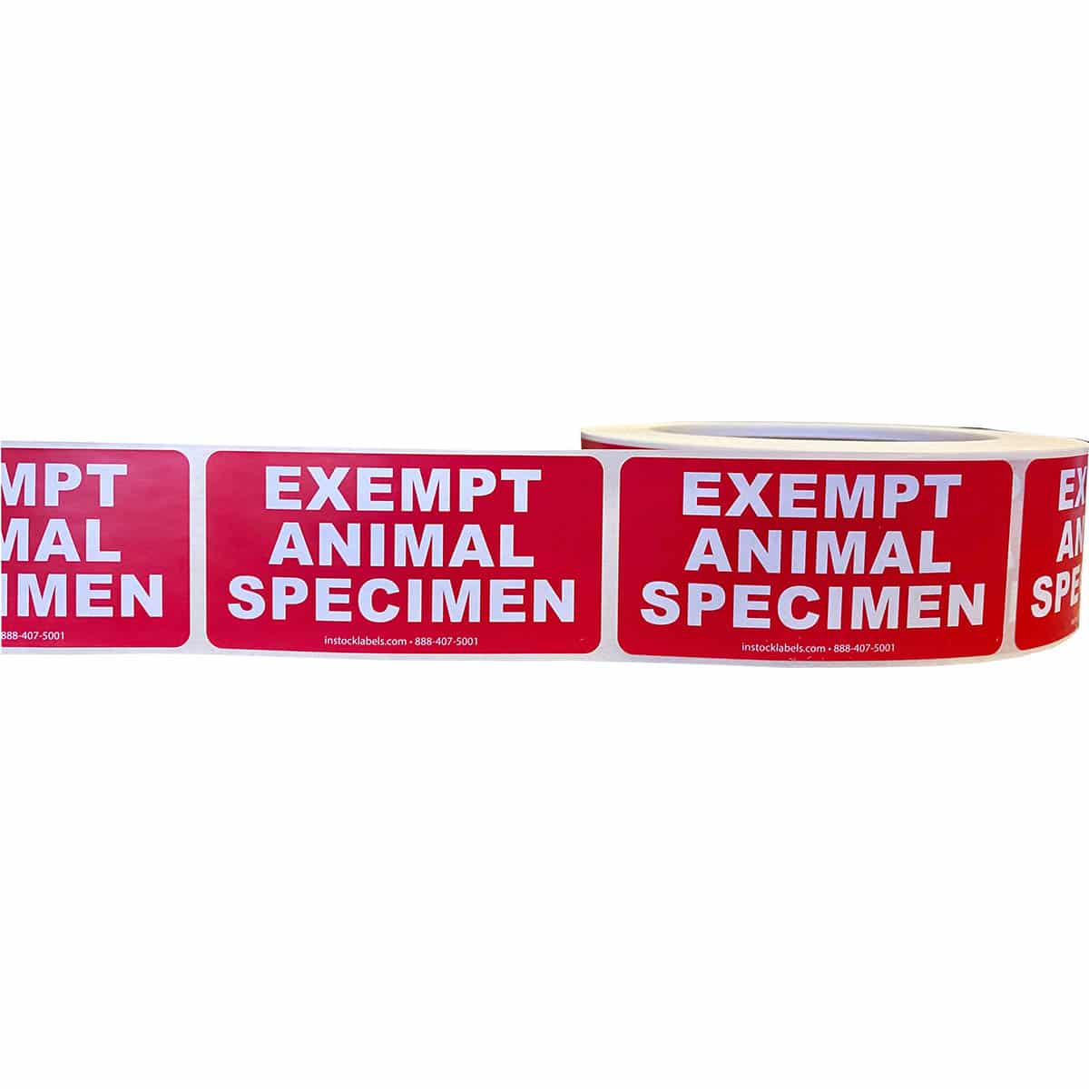 Exempt Animal Specimen Warning Labels 1.5" x 3"