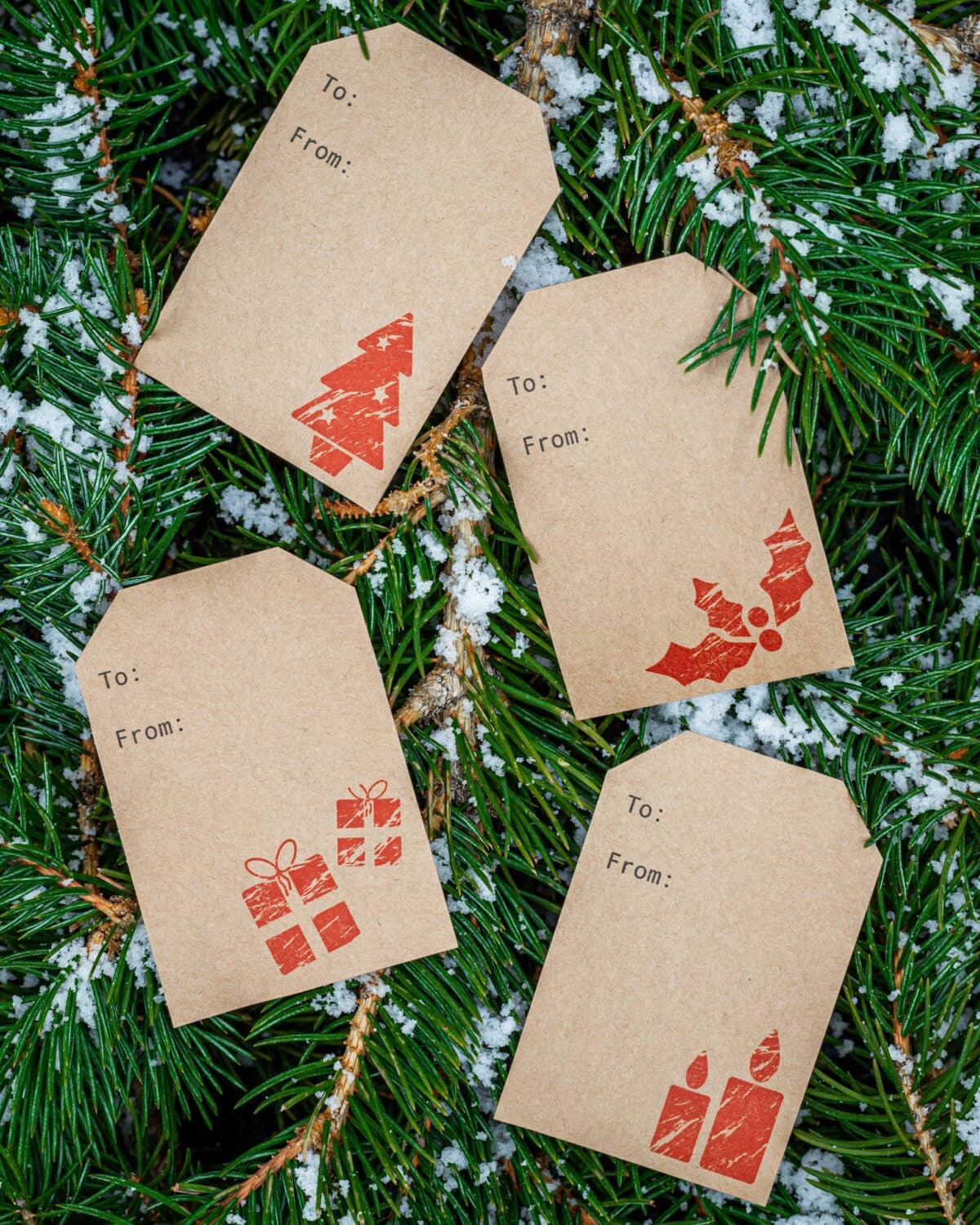 Rustic Christmas Kraft Gift Tags for Gift Wrapping