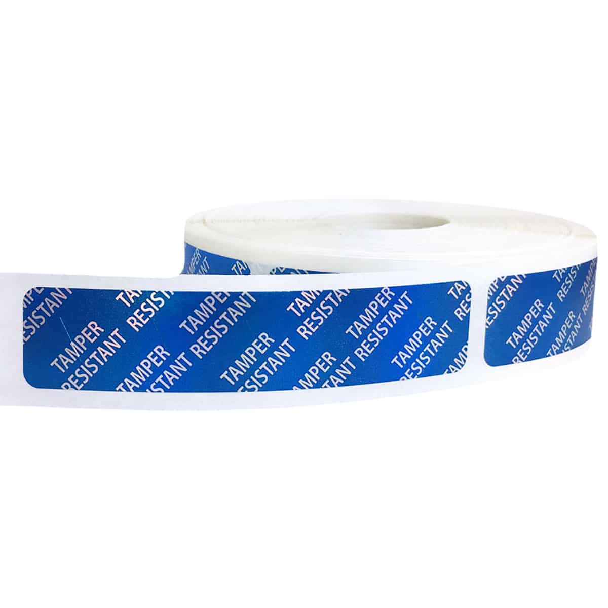 Tamper Resistant Labels | 0.75" x 3.5" - Metallic Blue