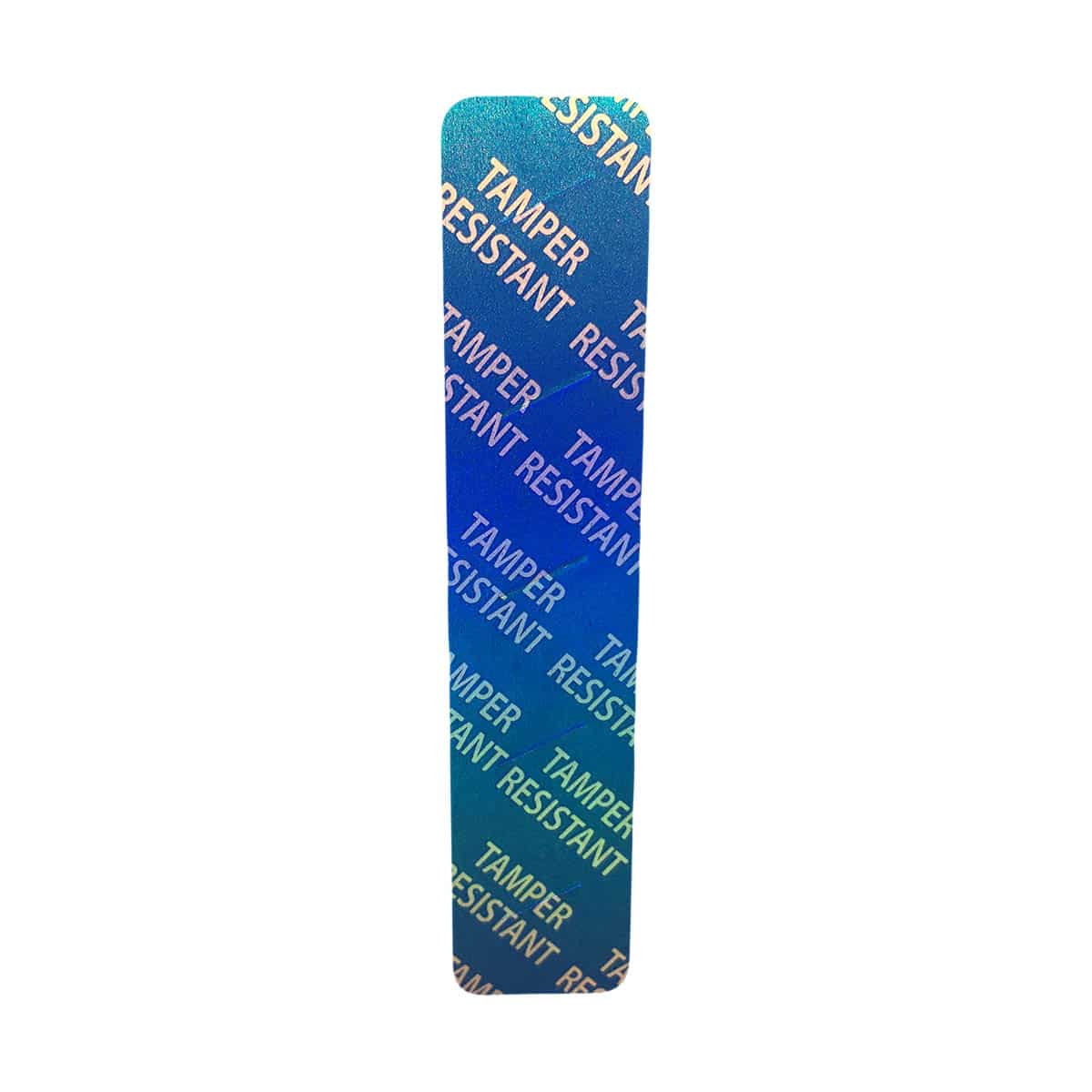 Tamper Resistant Labels | 0.75" x 3.5" - Metallic Blue