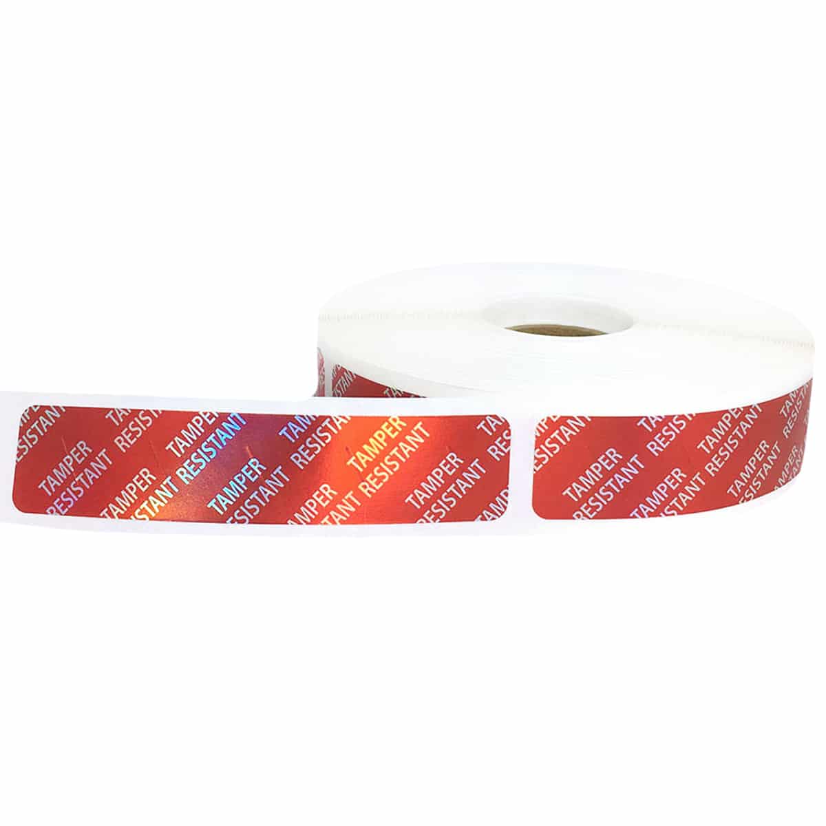 Tamper Resistant Labels | 0.75" x 3.5" - Metallic Red