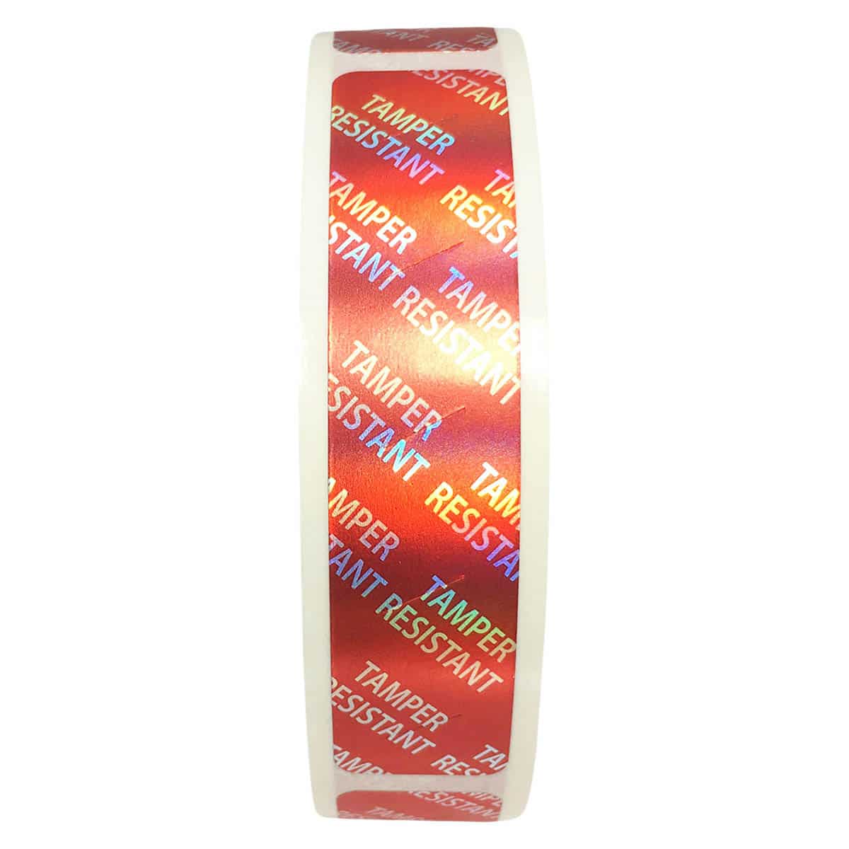 Tamper Resistant Labels | 0.75" x 3.5" - Metallic Red