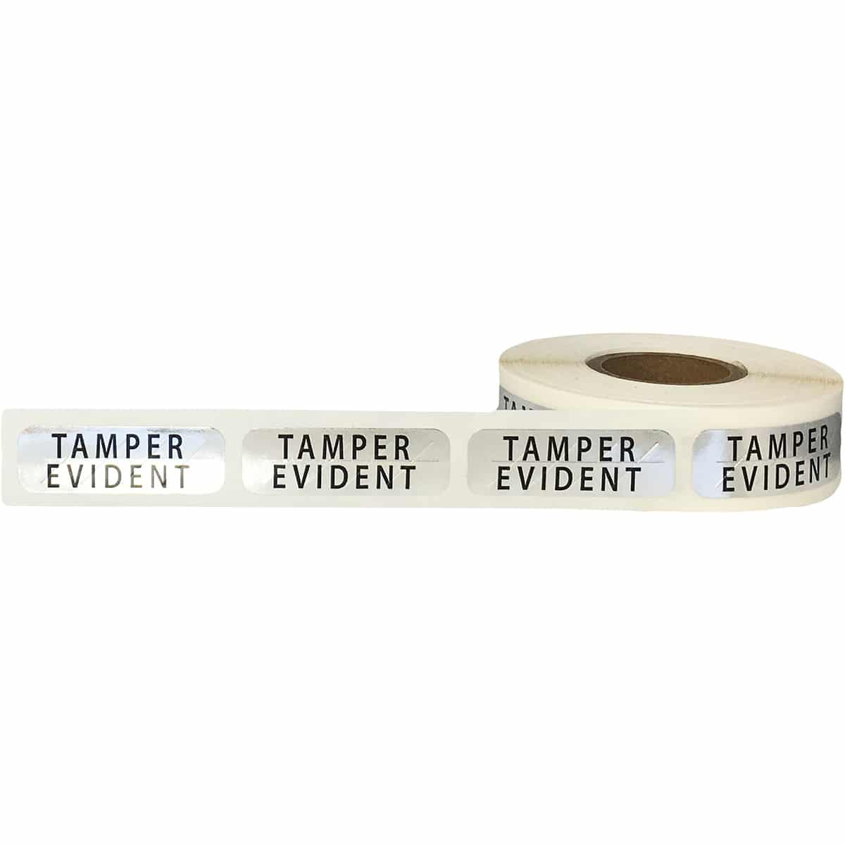 Silver Metallic Plastic Tamper Evident Labels