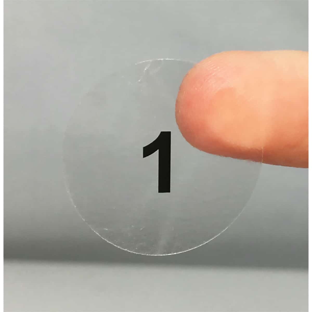 Ultra Clear Consecutive Number Stickers 1 - 1000 | 1" Inch Round