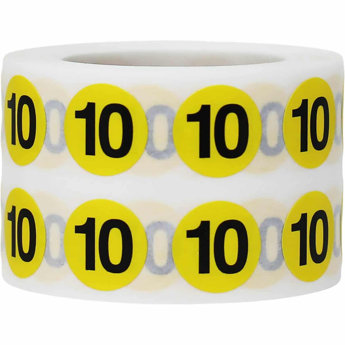 Number 10 Labels | Yellow and Black Small 1/2″ Round