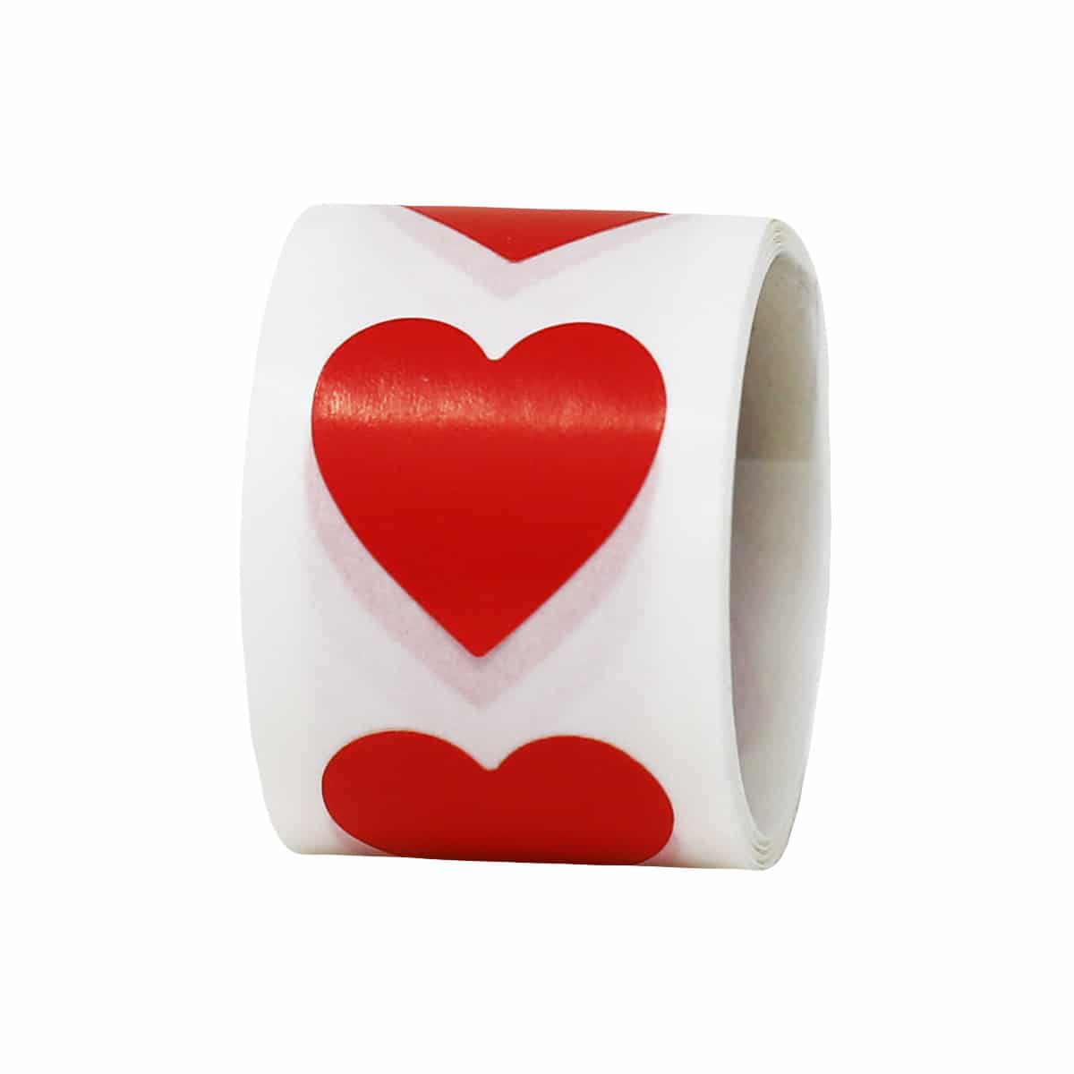 3/4" Red Heart Stickers - Qty 50