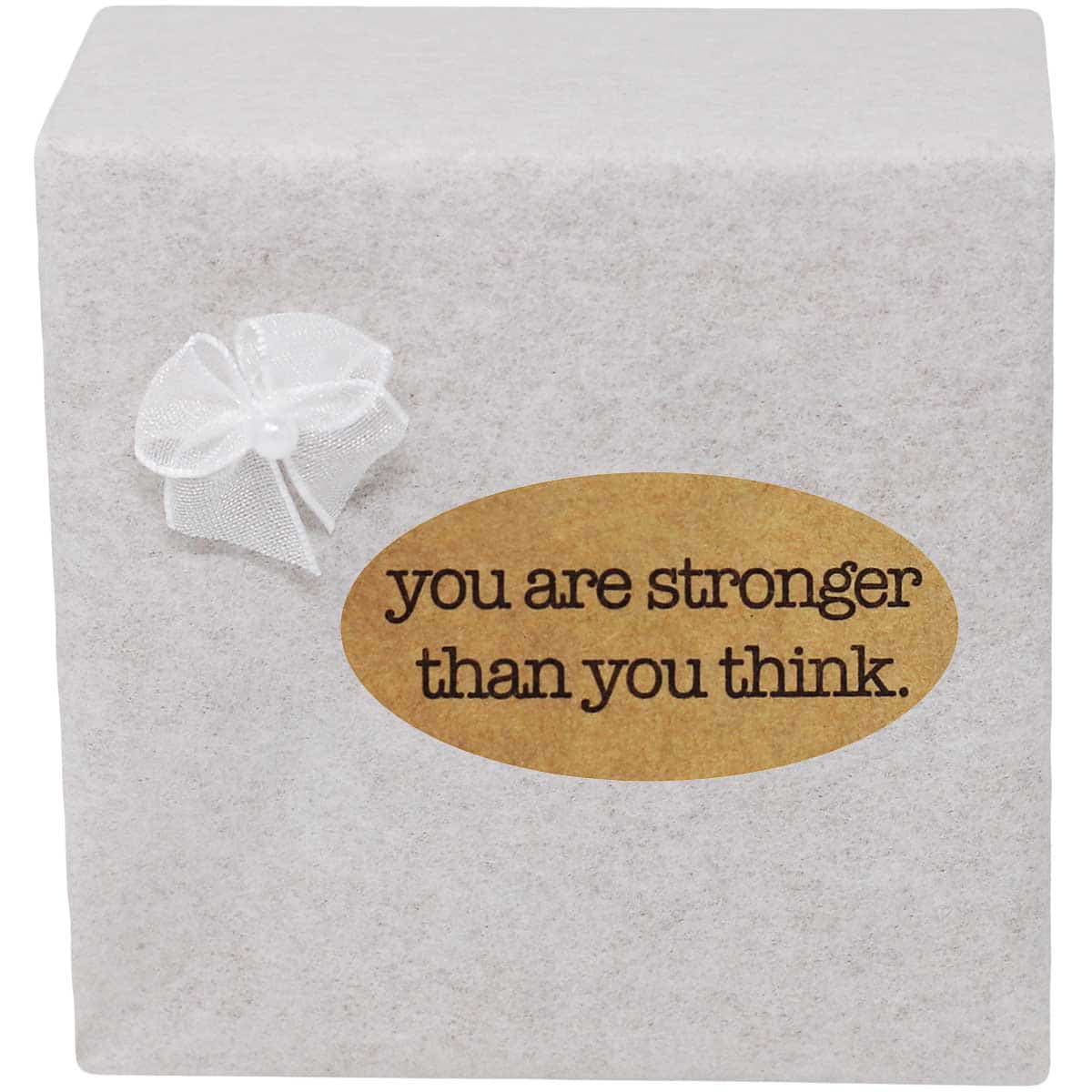 1 x 2" Oval Natural Kraft You Are Stronger Than You Think Stickers - Qty 50