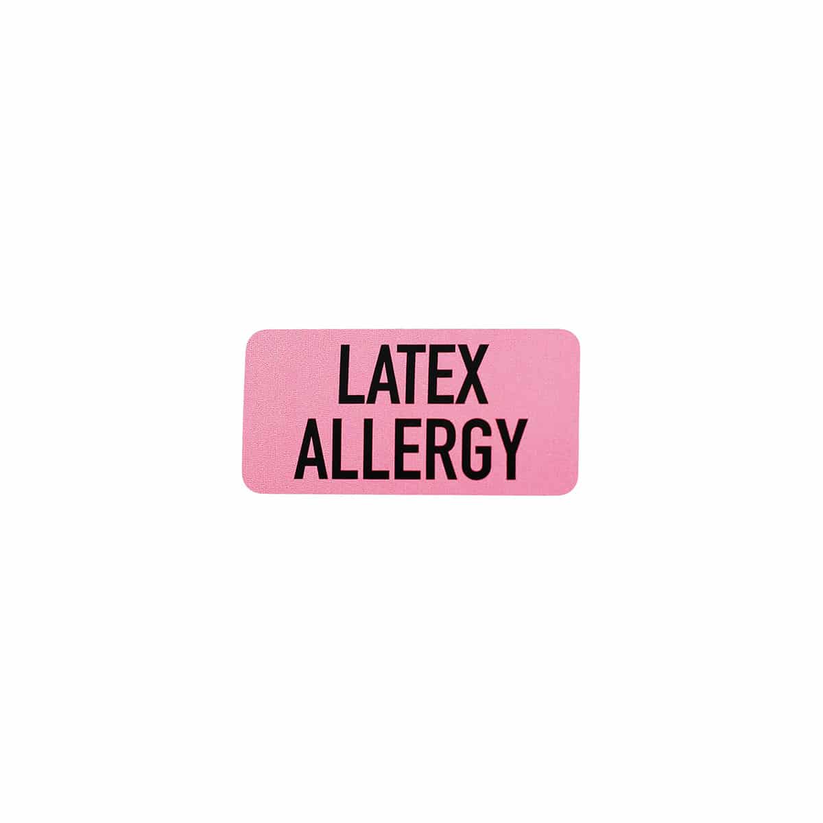 Latex Allergy No Latex Label / Sticker - White Reflective - US Made