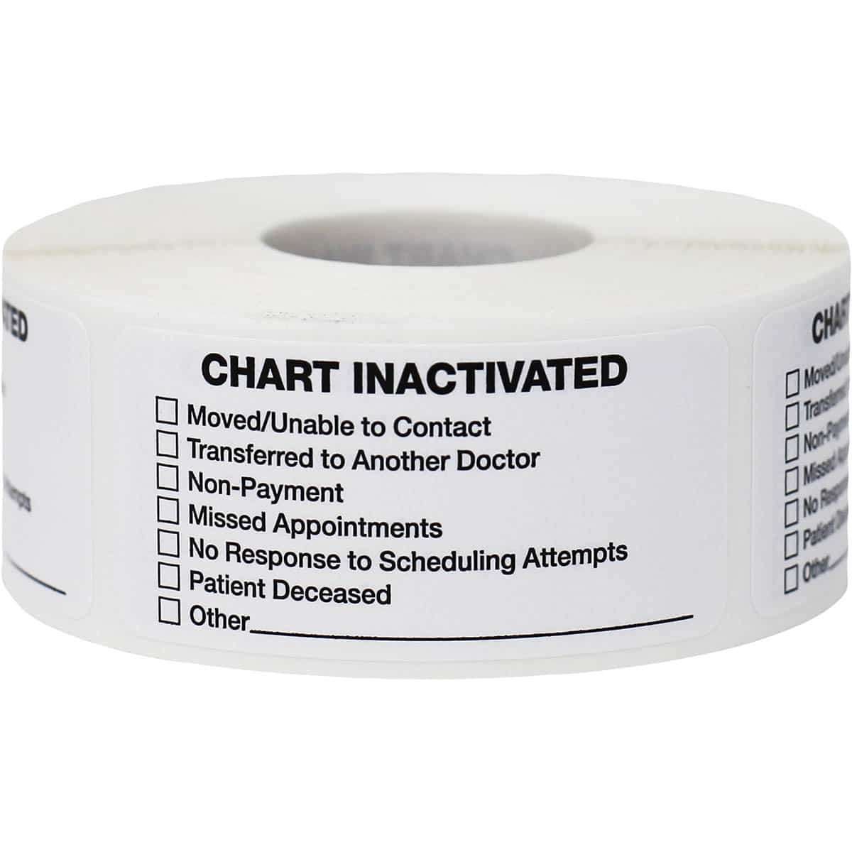 Chart Inactivated Writable Healthcare Labels