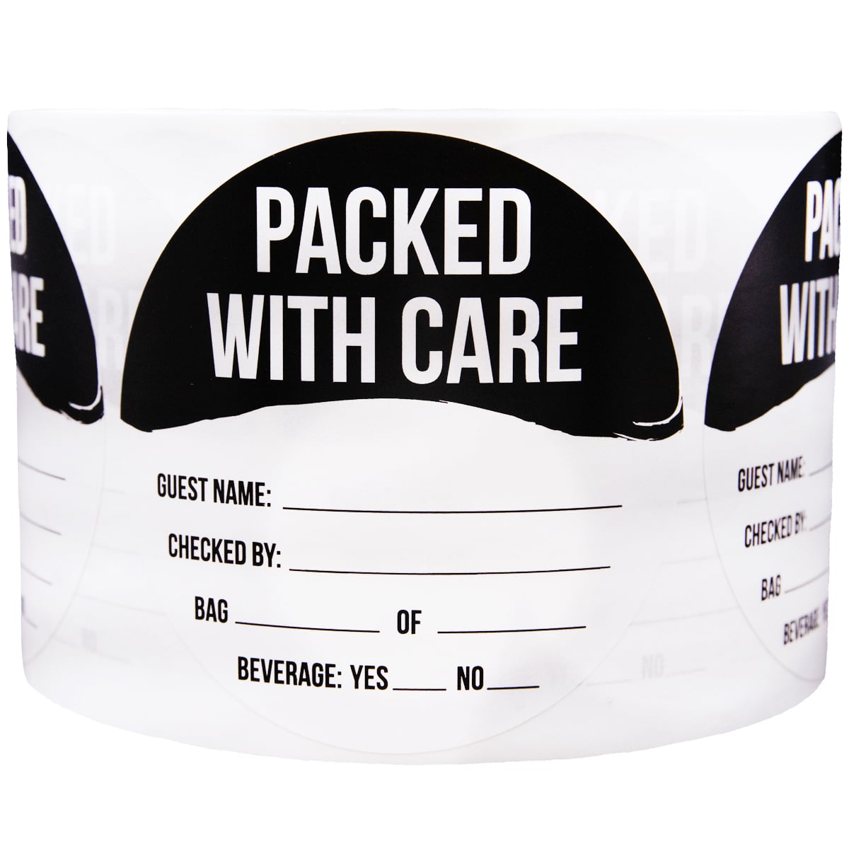 Packed with Care Food Delivery Labels