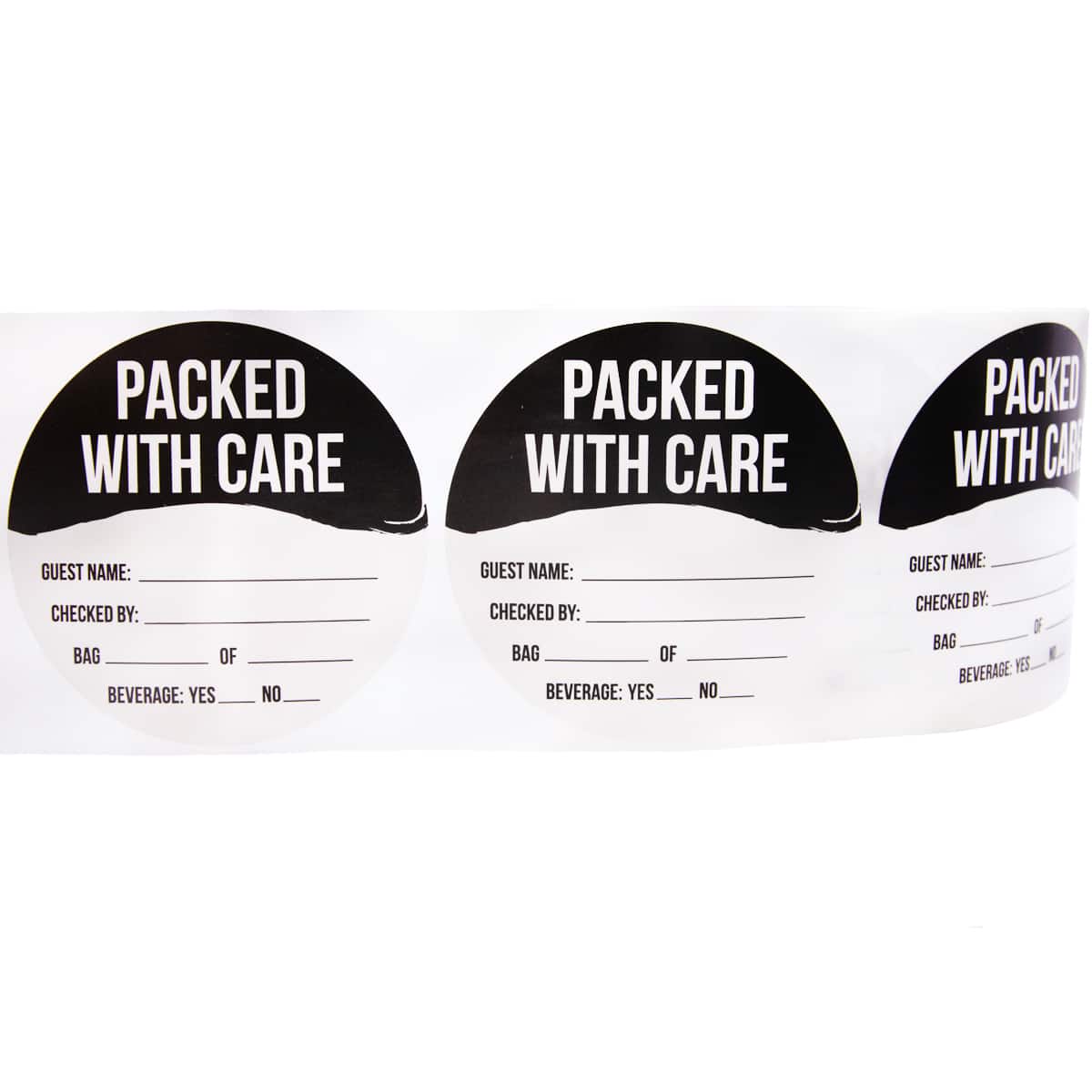 Packed with Care Food Delivery Labels