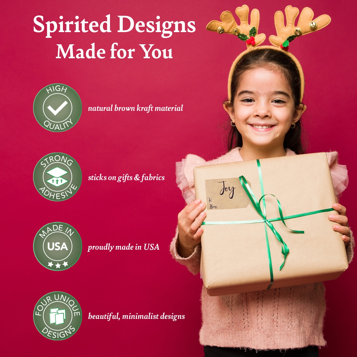Natural Kraft Happy Holidays Gift Tags Noel Merry Christmas and Joy