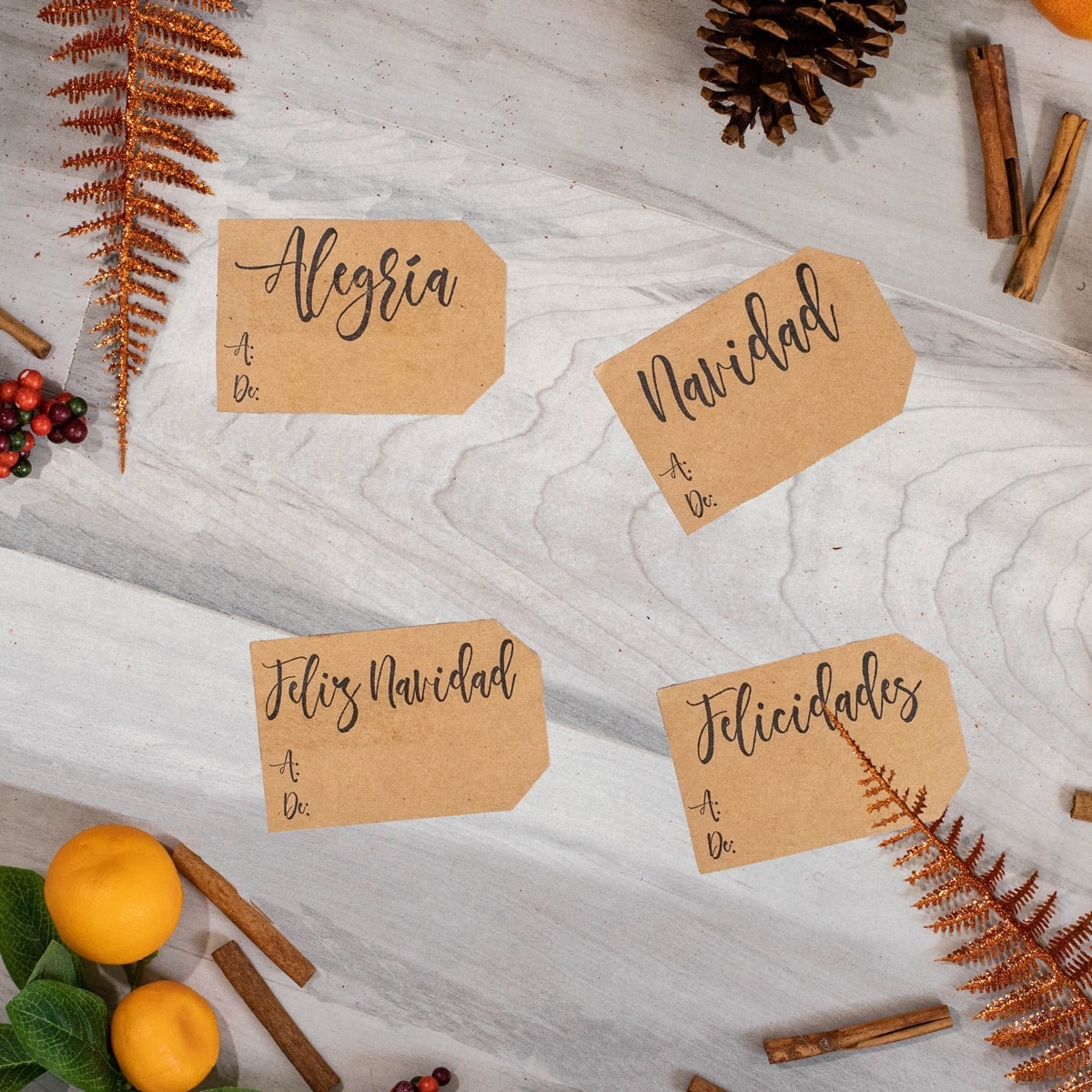 Kraft Spanish Charming Gift Tags QTY 100