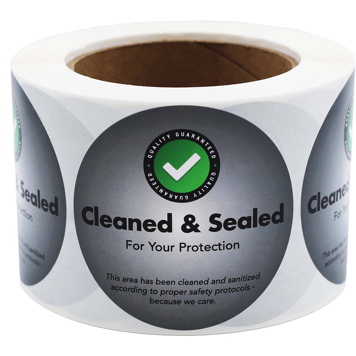 Black Cleaned and Sealed Labels | 3" Round