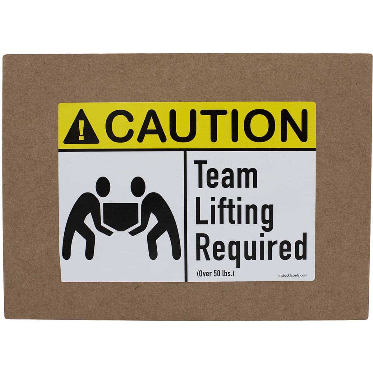 Caution Team Lifting Required Warning Labels - 3.5 x 5"