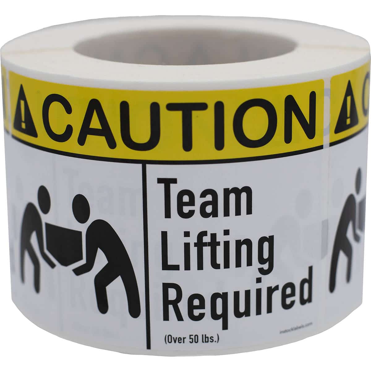 Caution Team Lifting Required Warning Labels - 3.5 x 5"