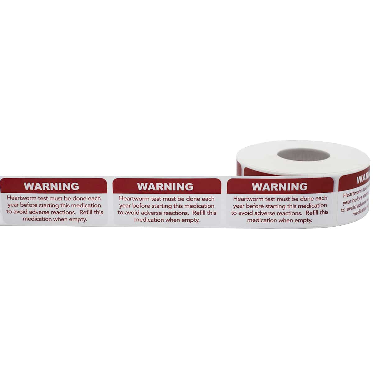 Warning: Heartworm Test Must Be Done Labels | 1.125" x 2.375"