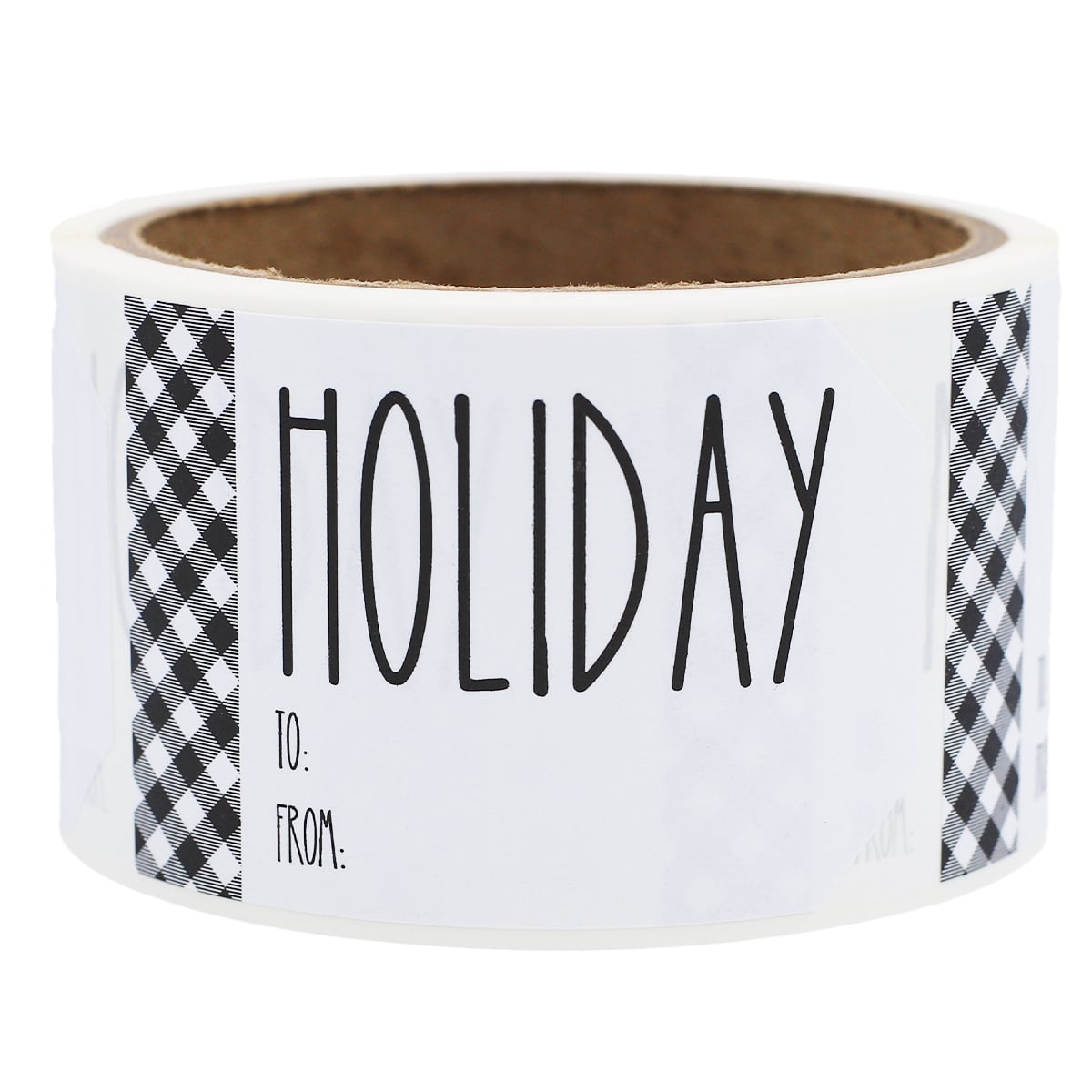 White Farmhouse Style Holiday Gift Tag Stickers QTY 100