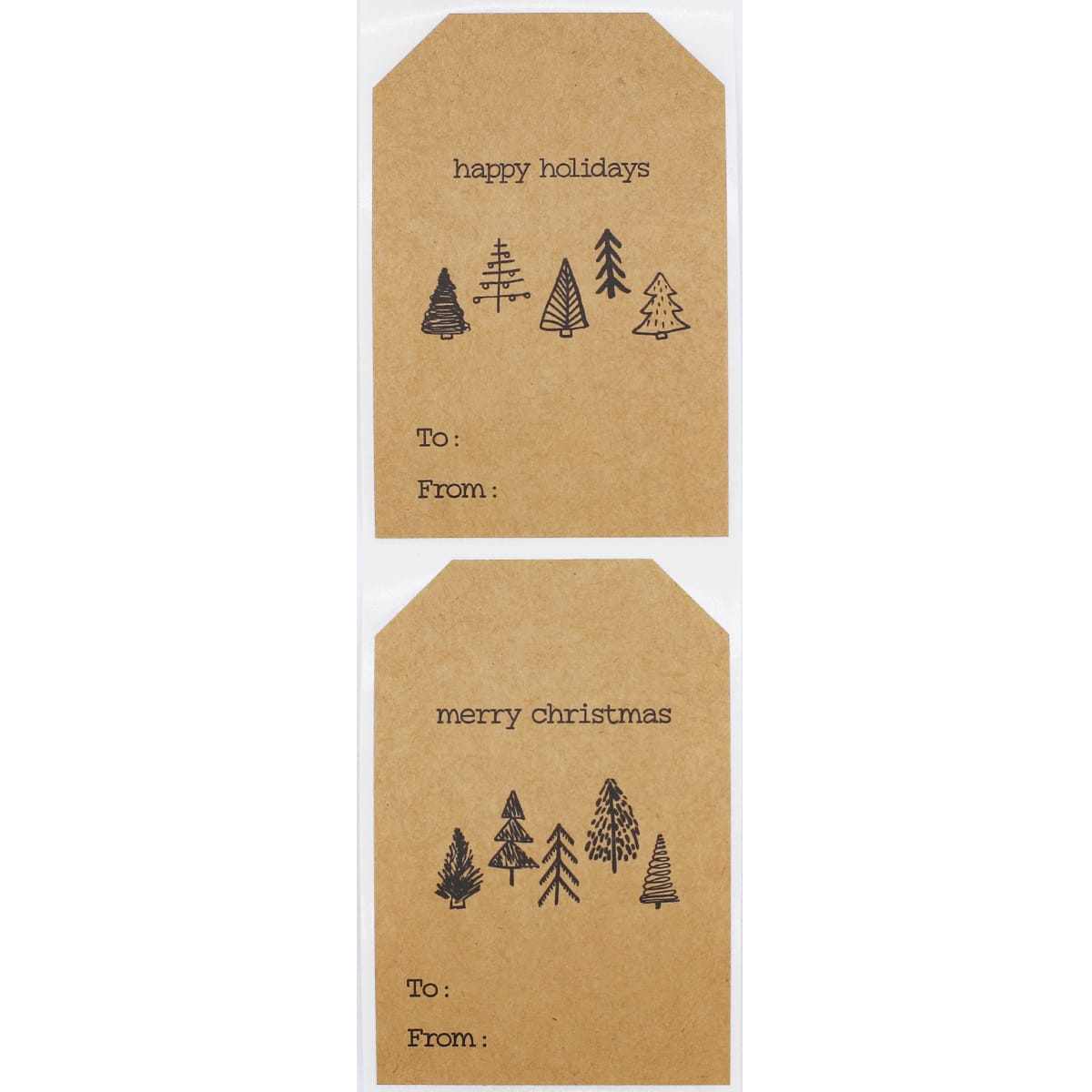 QTY 100 Boho Christmas Tree Kraft Gift Tags