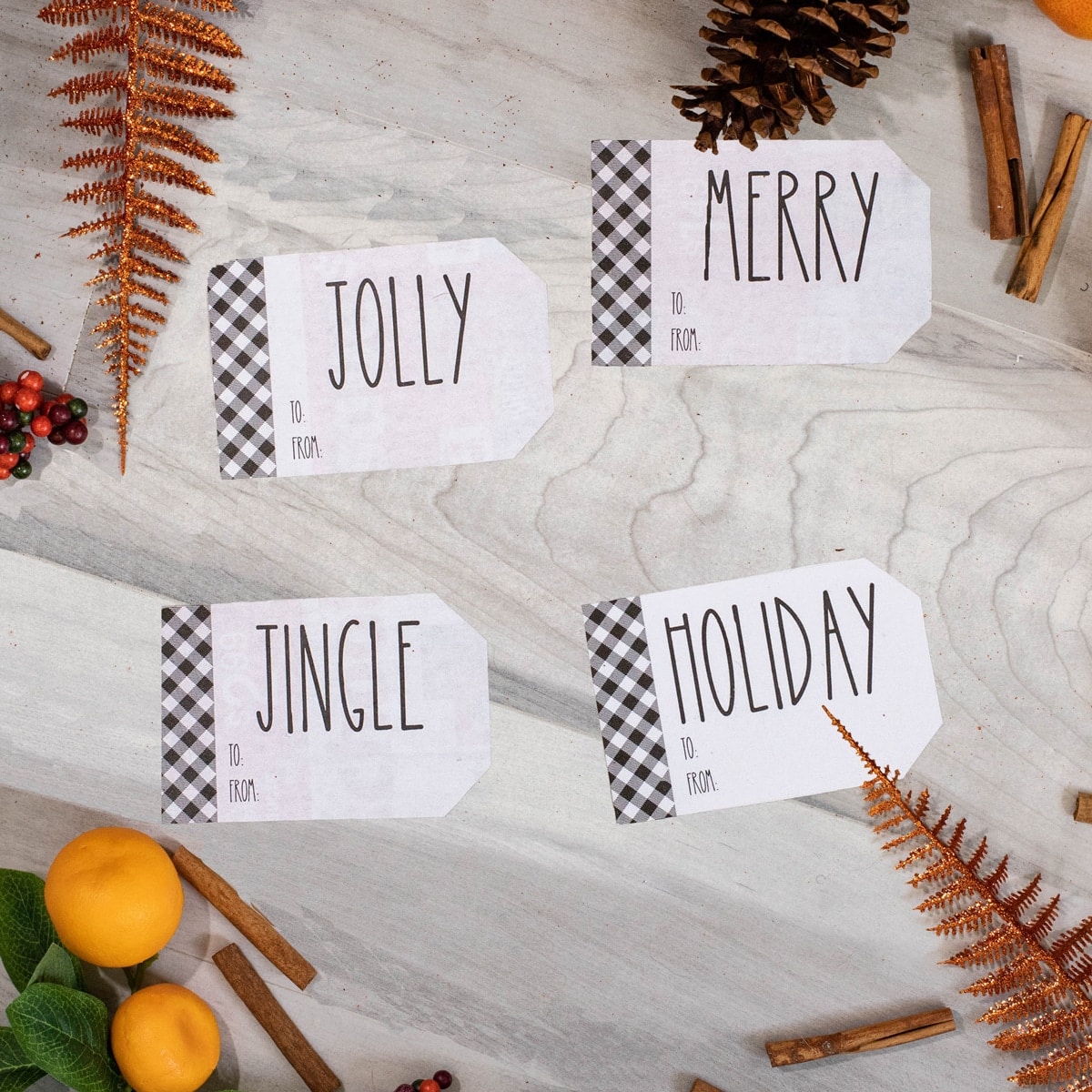 White Farmhouse Style Holiday Gift Tag Stickers QTY 100