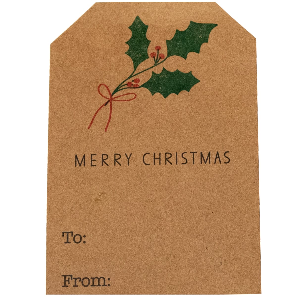 Kraft Boho Mistletoe Christmas Adhesive Gift Tags QTY 25