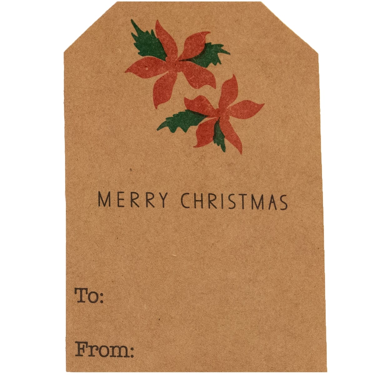 Kraft Boho Mistletoe Christmas Adhesive Gift Tags QTY 25
