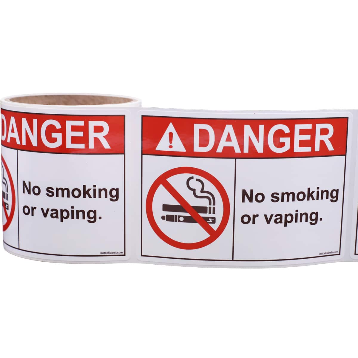 Danger No Smoking or Vaping Labels InStockLabels