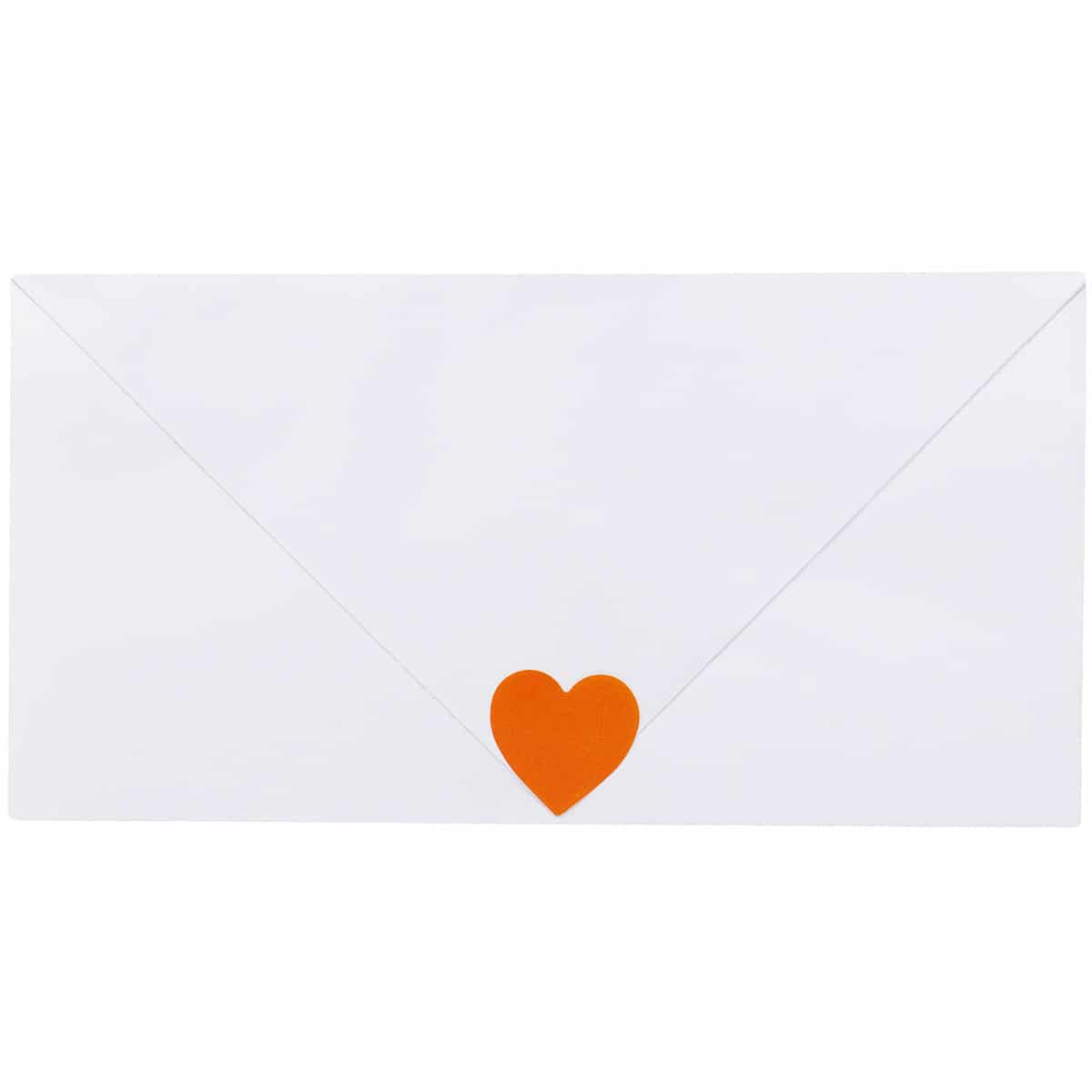 Orange Heart Stickers 3/4 Inch