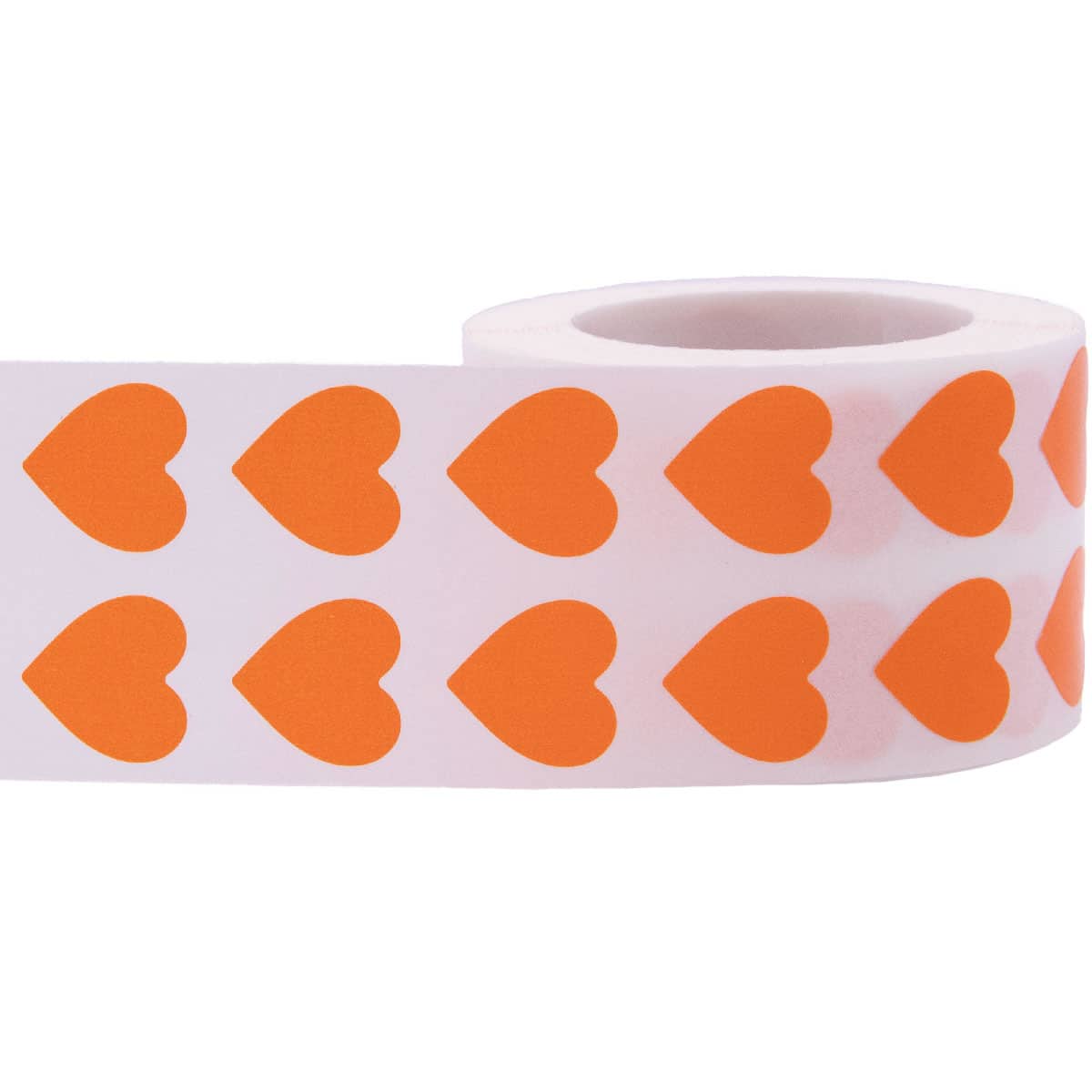 Small Orange Heart Stickers 1/2" Wide