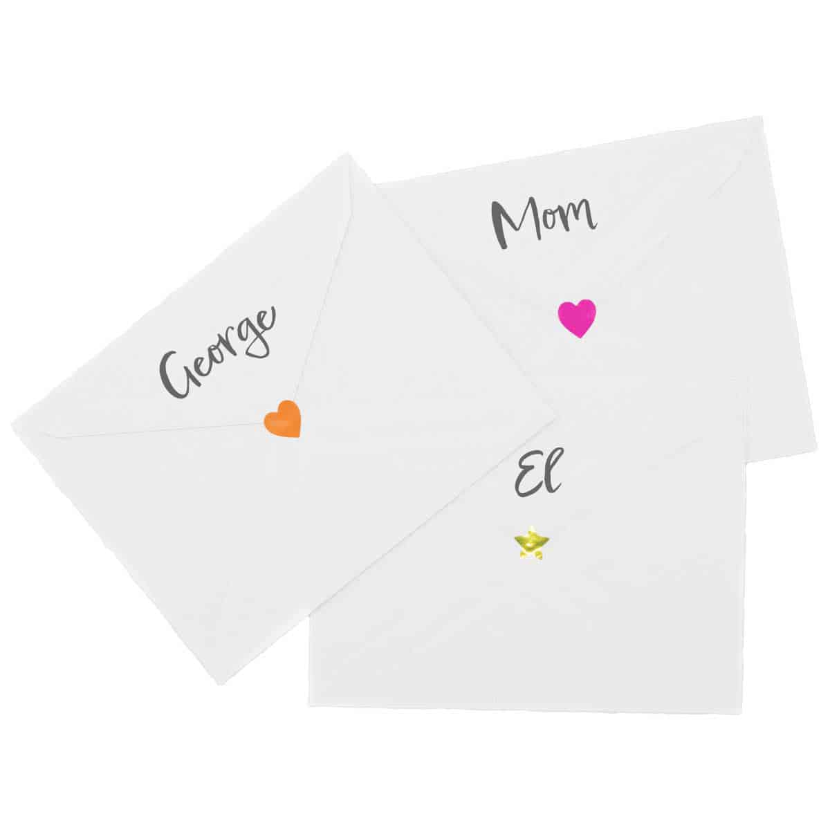 Small Orange Heart Stickers 1/2" Wide