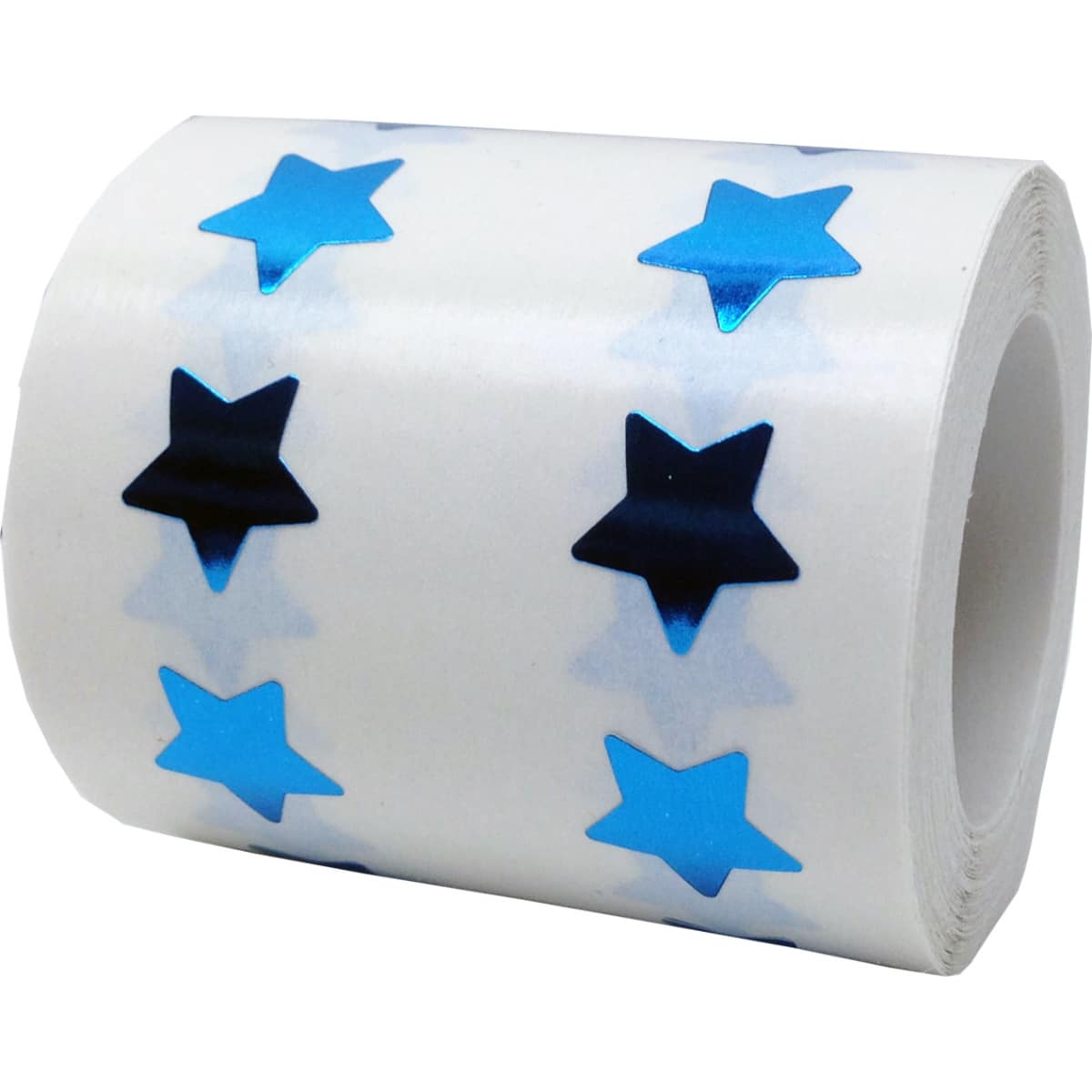 Small Metallic Blue Star Stickers 1/2" Inch