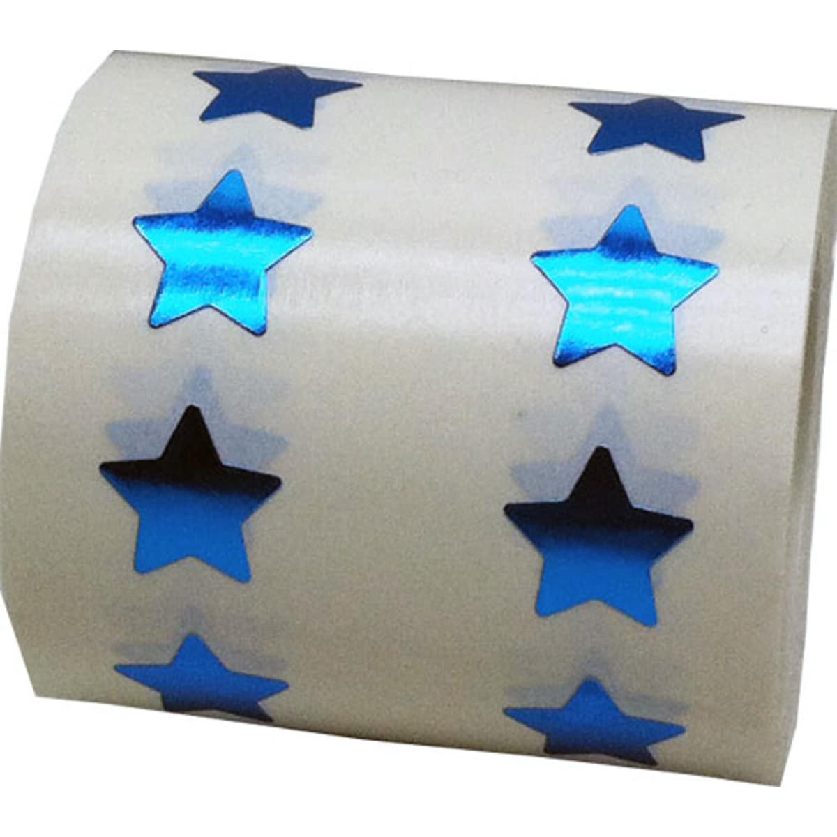 Small Metallic Blue Star Stickers 1/2" Inch