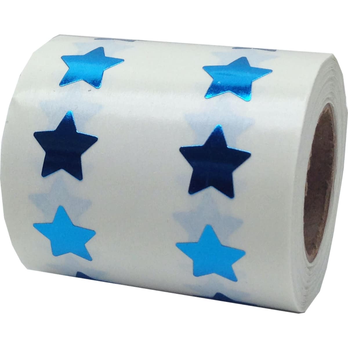 Small Metallic Blue Star Stickers 1/2" Inch