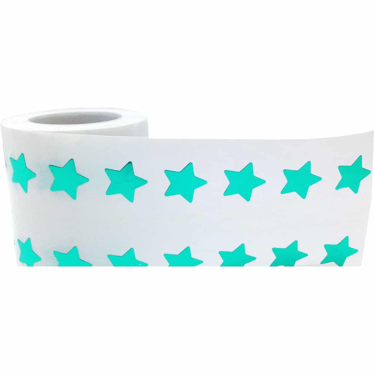 Small Metallic Green Star Stickers 1/2" Inch