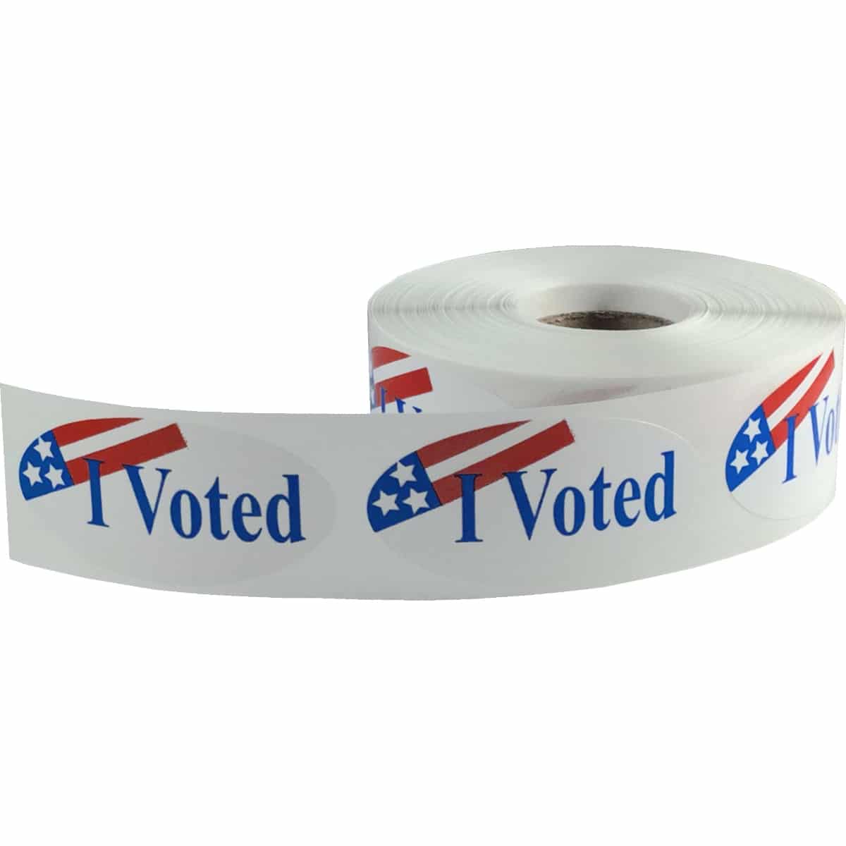 I Voted Stickers Semi-Gloss Oval 1" x 2"