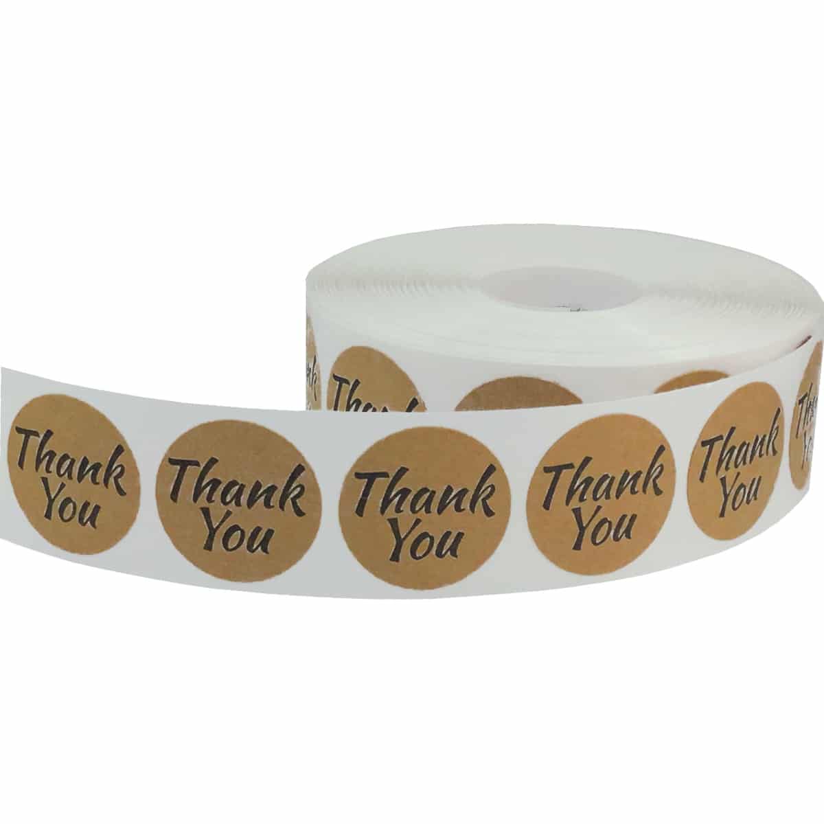 Thank You Brown Kraft Labels 1" Round