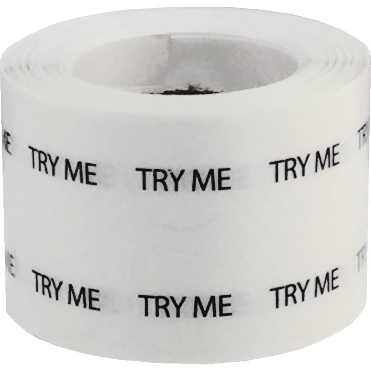 Small Clear Try Me Stickers 1/2" Round