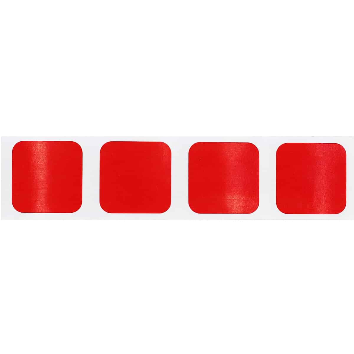 Red Colored Labels 3/4" Square