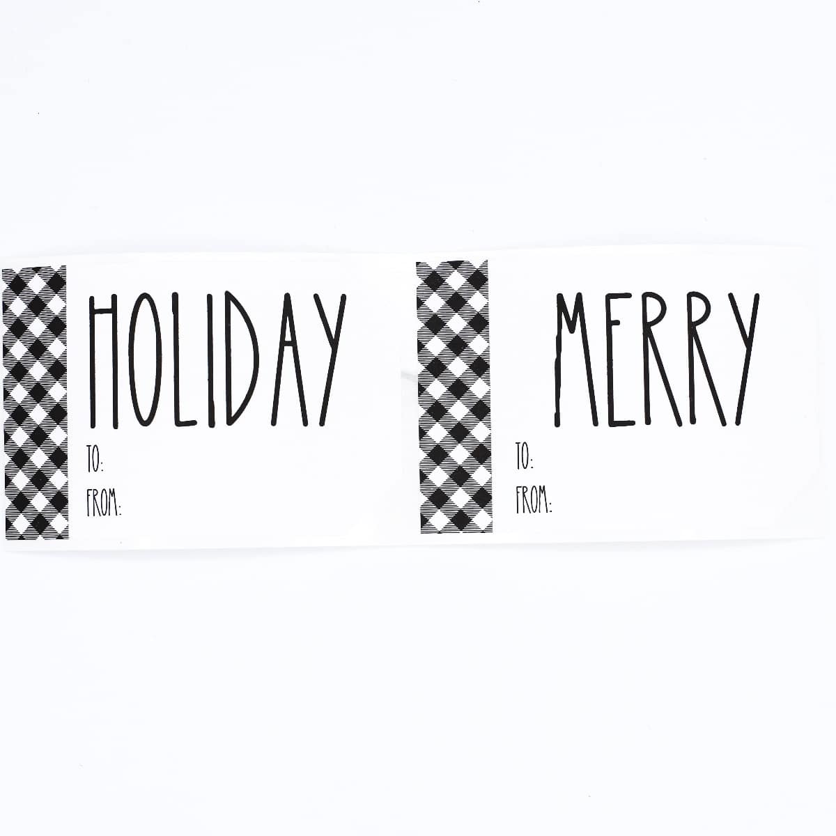White Farmhouse Style Holiday Gift Tag Stickers QTY 100