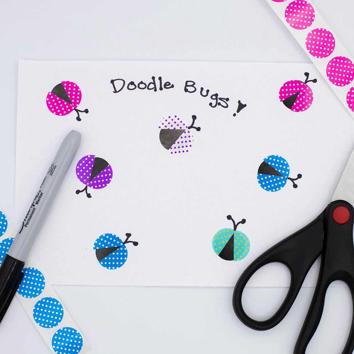 White With Purple Polka Dot Labels 3/4" Round