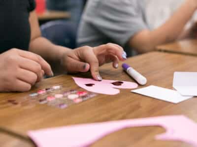 heart stickers for the classroom.