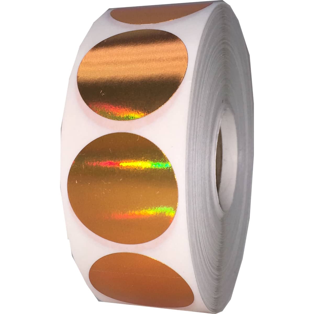 Holographic Orange Labels 1" Round QTY 500
